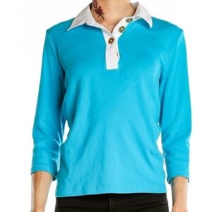 Ralph Lauren - Lauren Shirt  Turquoise with 3/4 sleeves  Sz M